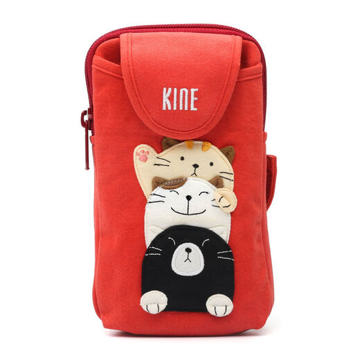 Design cute cartoon men and women cotton fabric sports arm bag lightweight running mobile phone bag pink flower cat