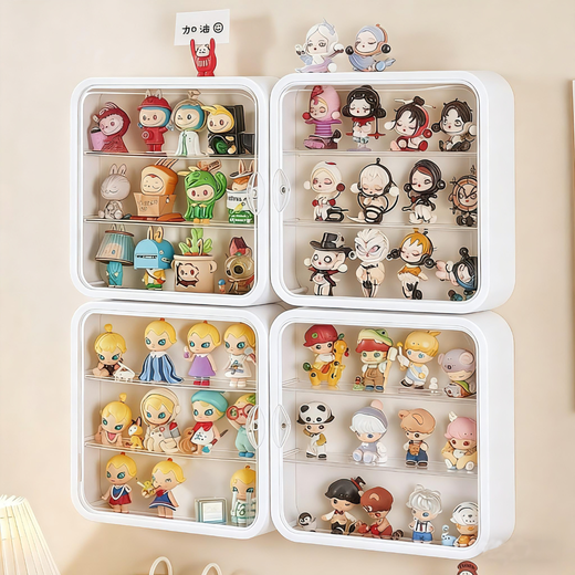 Xinnan blind box storage display rack wall-mounted Bubble Mart display box display wall-mounted storage rack transparent hand cabinet white one