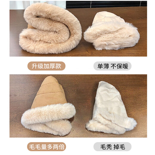 Xue Qianman hat women's autumn and winter new style warm solid color splicing plus velvet thickening high-end Mongolian hat versatile and small face