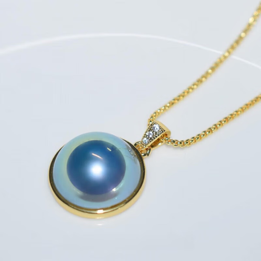 Half a grain of old Phoenix gold store's aurora maple pearl design earrings 17-18mm ocean mother-of-pearl starry sky aurora maple earrings 17-18mm