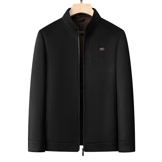 GOLDLION G+ Goldlion Executive Jacket Men's Light Luxury Cashmere Wool Blended Stand Collar Jacket Men's Autumn and Winter Warm Jacket Flagship Official Black M 170 100-125Jin Jin is equal to 0.5 kg