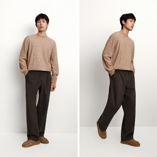 Semir Wang Anyu same style丨Men's casual pants 25 winter brushed loose wide-leg men's pants commuter pants 109725127106
