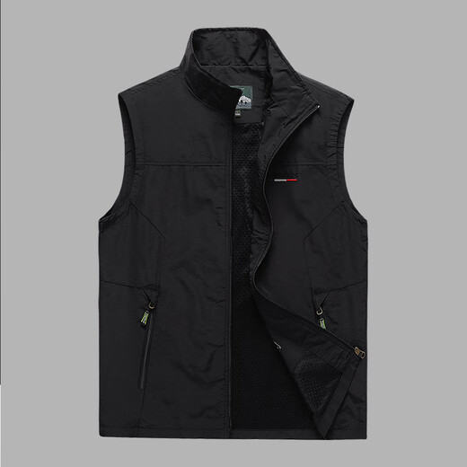 Xiaohongshu popular men's casual vest spring and autumn large size outdoor fishing travel vest middle-aged and elderly dad thin light gray L