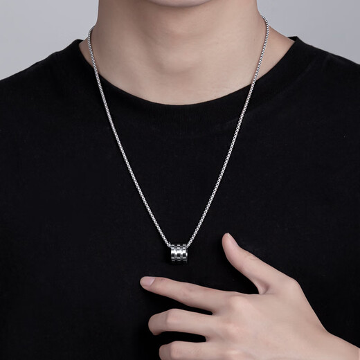MZMZ platinum necklace men's pt950 platinum small waist pendant trend decoration Valentine's Day birthday gift for boyfriend when/next day delivery - light luxury small waist necklace B style
