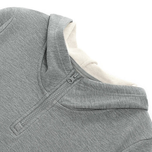 Fragment (dribs&drabs) suit women's new winter hooded casual fake two-piece sweatshirt elastic high waist sports straight pants gray L