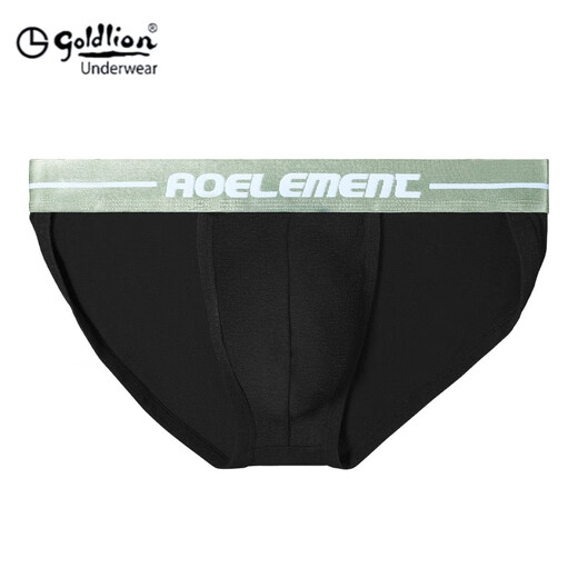 Goldlion men's underwear low-waist sexy underwear men's u-convex tight high-cut T-pants sports briefs thong summer thin shorts black L