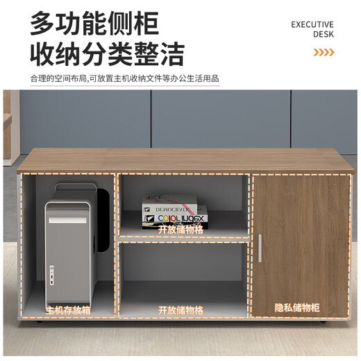 Shanwei simple modern single boss desk office desk and chair combination manager supervisor table 1.8 meters executive desk + side cabinet