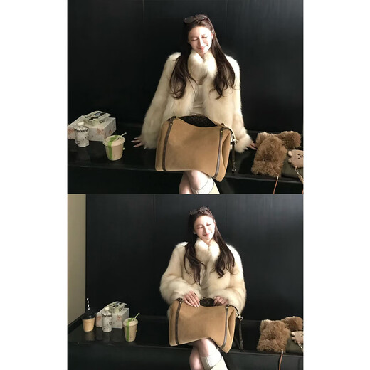 COCO LIMITED dinner party daughter imported from Finland sagafurs two-color smudge-dyed fox fur stand-up collar smudge-dyed gilt white pre-sale M