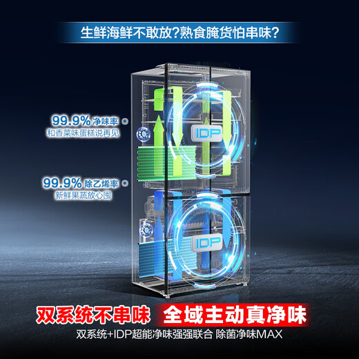 Rongsheng Cube Sugar 515 King Dual Purifier Dual System French Multi-door Four-Door Ultra-Thin Zero Embedded Refrigerator Automatic Ice Making Level 1 BCD-515P60FZNAD Gray National Subsidy