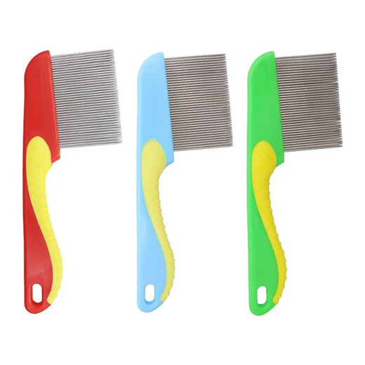 Universal flea comb for dogs and cats, stainless steel comb to remove eggs, pet grate comb to remove lice, comb to open knots, beauty seahorse comb, pet lice comb - blue - 1 piece 15.4*5.5cm