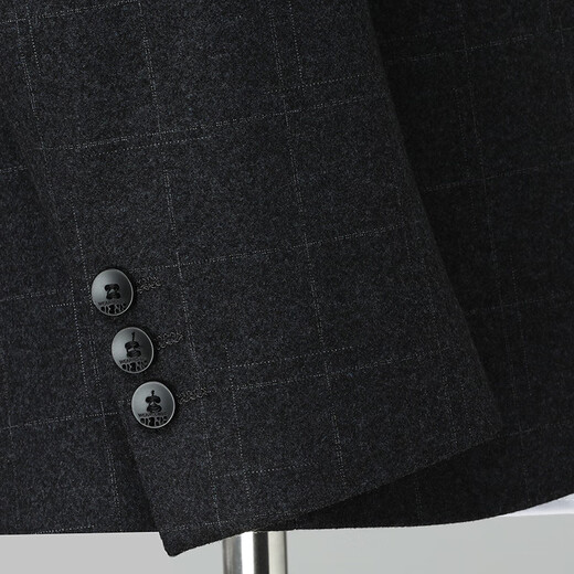 BOSS business casual woolen suit men's autumn and winter high-end all-wool plaid men's suit jacket gray XL 180 suitable for 140-155 Jin Jin equals 0.5 kg