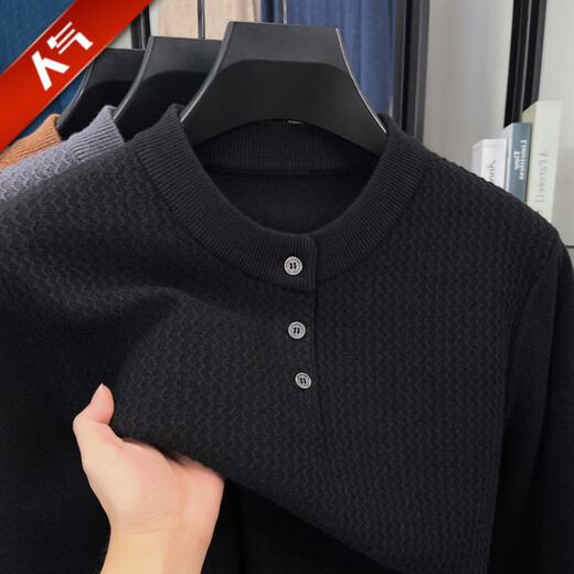 GOLDLION G+ autumn and winter thickened men's long-sleeved sweater sweater warm and comfortable bottoming shirt for young and middle-aged dads Cambridge Brown L 175