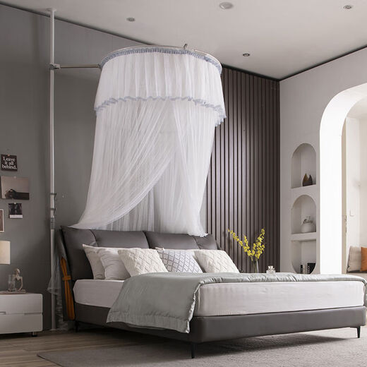 Yusenyi Tiandi Pole Mosquito Net Round Ceiling Princess 18m Bed Home Bedroom Telescopic Bracket 2 Meters The diameter of the mosquito net dome is 1.2 meters, one-size-fits-all, you can choose any size when placing an order. Width 0.9, length 2.0