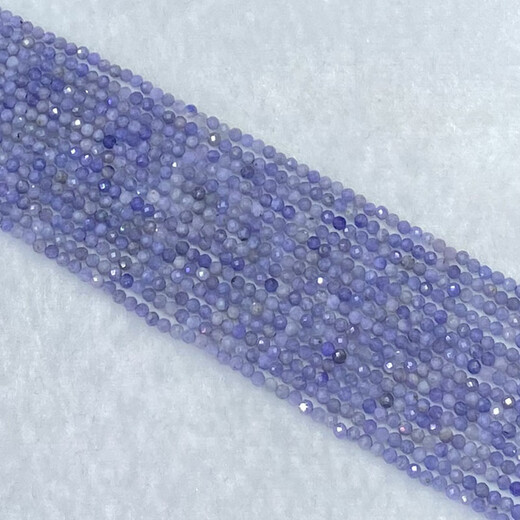 Tanzanite natural faceted loose beads semi-finished small grain crystal cut angle diy bracelet women's clavicle tassel accessories 1#/3~3.2MM/facet/strip/38cm