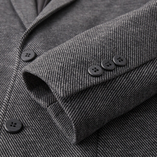 Shanshan (FIRS) autumn men's suit jacket with wool, brushed thickening, warm and smooth texture, light luxury business casual single suit