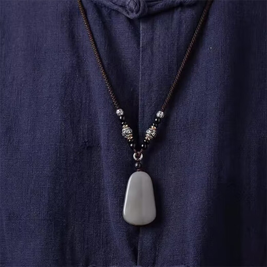 BJYL six-character mantra transfer hand-woven pendant lanyard men's jade Buddha brand jade pendant high-end pendant rope black rope-adjustable