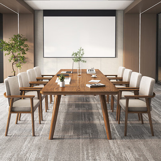 Duke Kingtha simple solid wood conference table rectangular workbench commercial large wooden table long table simple modern office desk single table 180*80*75cm thick 5cm