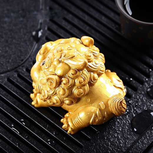 Lucky Pixiu tea pet ornaments can be used to grow tea sets, Kung Fu tea accessories, decorative tea trays, tea tables, color-changing tea toys, Lucky Pixiu turns golden