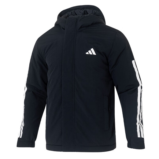 Adidas (adidas) cotton clothing for men 25 winter new sportswear windproof hooded cotton clothing jacket outdoor warm sports cotton clothing black / new large cotton clothing / store manager's main recommendation 3XL recommended weight 200Jin Jin equals 0.5kg -220Jin Jin equals 0.5kg