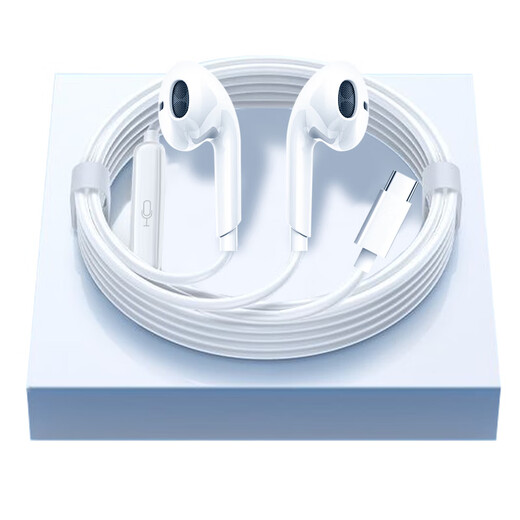 Pinshi Voice of Berlin mobile phone headset wired semi-in-ear digital Type-c/3.5mm e-sports music suitable for Huawei Xiaomi Apple 17promax16ipad15 Type-C flat plug digital chip white