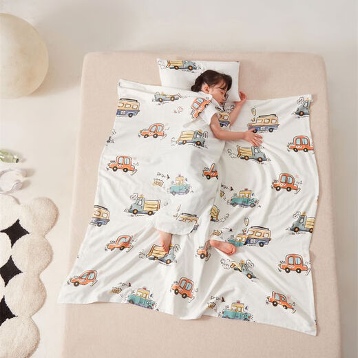 Class A cotton gauze belly protection anti-kick sleeping bag baby nap blanket baby summer quilt pure cotton anti-kick quilt Mengqu Zoo 120*150 4 layers of gauze