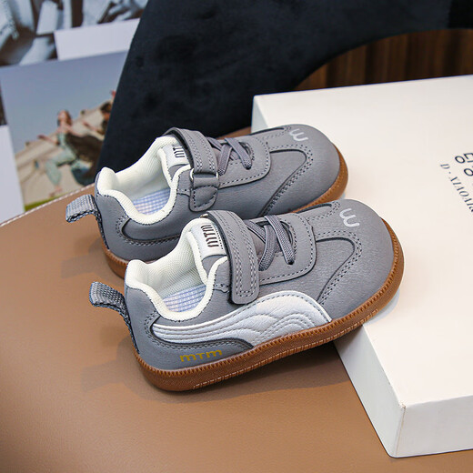 Tyrannis Yangma recommends 2025 spring and autumn new infant leather casual sports shoes for 0-1 year old 2 girls soft sole anti-khaki color 16_inner length 11.5cm
