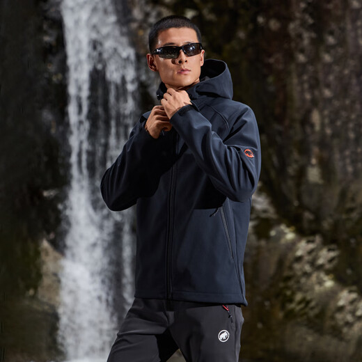 Mammoth (MAMMUT) Fleece Clion Men's and Women's Outdoor Windproof Warm Casual Jacket Jacket Embroidered Label Soft Shell Black Red Label S