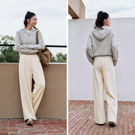 Semir loose pleated wide-leg pants with drape 2025 lazy glutinous rice pants casual pants for women winter 109725127010