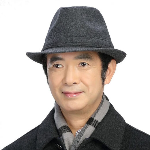 Qisiman's new winter hat woolen men's hat for the elderly, warm and thickened British retro gentleman hat for women, woolen hat - black, adult size 58CM