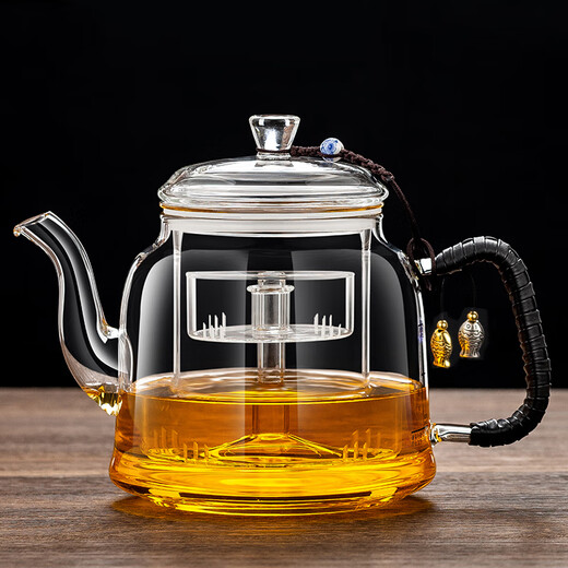 BorunHOME new thickened explosion-proof glass steaming and cooking integrated teapot electric ceramic stove heating boiling water spray tea brewing utensil set clear glass steaming and cooking integrated teapot single pot 1300ml