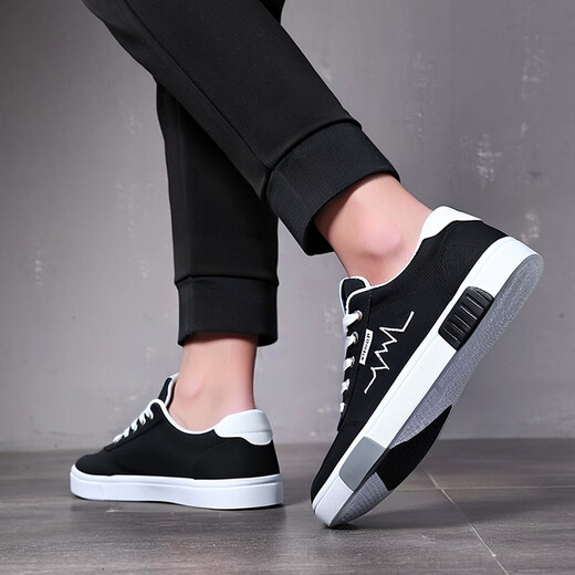 SNGUNY high-end light luxury brand casual shoes men's new old Beijing cloth shoes men's spring and autumn breathable sneakers men's shoes men's canvas shoes 6636 black gold 43 265