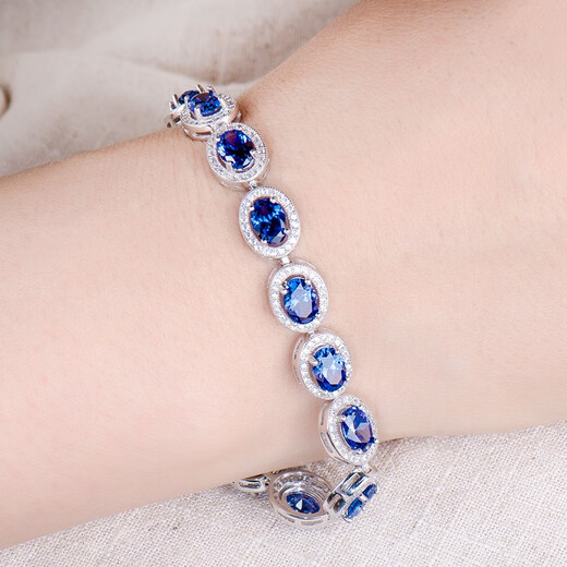 Nianfu sapphire bracelet women's s925 silver new style versatile pavé blue zircon tanzanite crystal bracelet 925 hand
