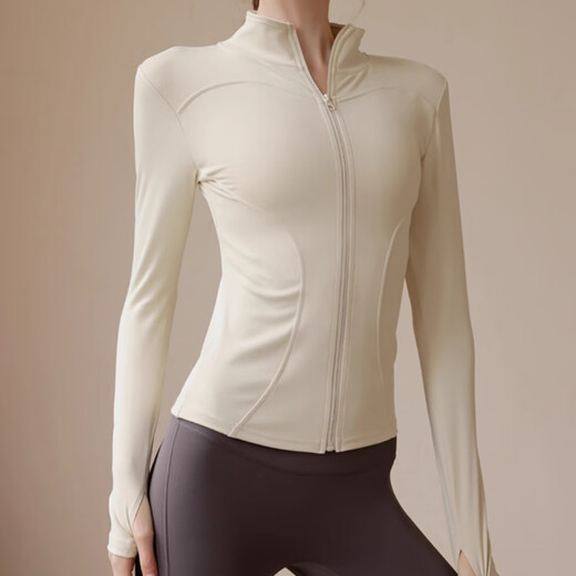 Bliss new velvet yoga jacket for women in autumn slimming running sports cycling clothing warm zipper long-sleeved slim fitness Star Black-600g thickened alpaca -20-0 2XL