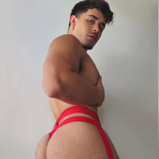 Double thong men's low-waist summer breathable thin straps thin transparent tight thong underwear ice silk trendy red M M