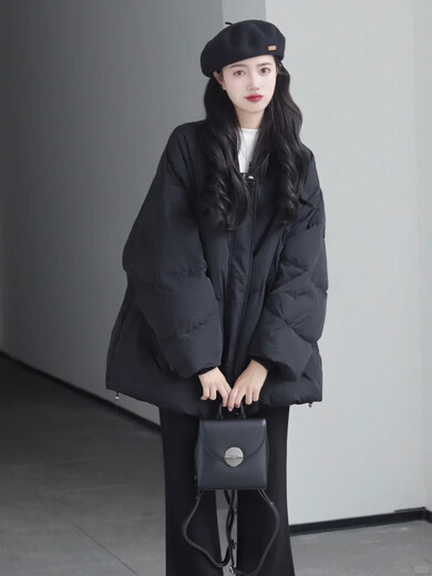 Ye Ling winter outfit women's suit plus size women's clothing for fat girls 200 Jin Jin equals 0.5 kg. High-end autumn and winter clothing with a complete set of high-end black cotton clothing single piece 3XL recommended 160-180 Jin Jin equals 0.5 kg