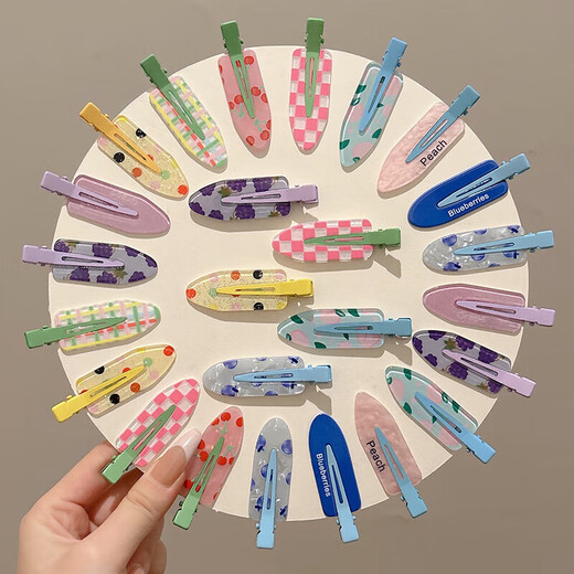 Dopamine color traceless hair clip for women spring and summer forehead side broken hair clip Korean style bangs clip hair clip bb clip headwear 20# juice 3 pairs