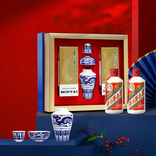 Maotai Feitian 200ml x2 Maotai-flavor liquor Jingdezhen blue and white porcelain gift box