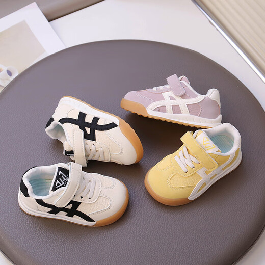 Terranis Yangma recommends 2025 spring and autumn infant breathable leather sneakers 0-1 years old 3 soft sole toddler shoes for women beige 16_inner length 12cm