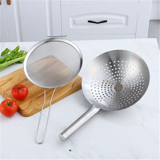 He Jiagong thickened stainless steel drum type oil basin oil filter artifact household colander oil drum set dense mesh with lid lard Extra thick oil basin 7 inches filled with oil about 6Jin Jin is equal to 0.5kg single dense mesh