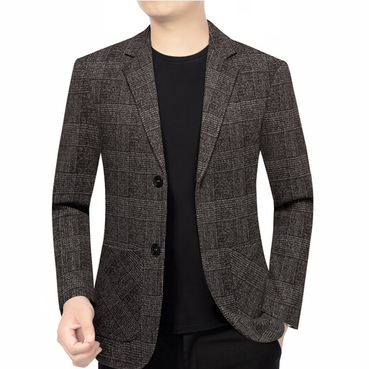 Playboy (PLAYBOY) blazer men's 2025 spring and autumn new men's woolen casual suit single suit daddy suit 70401 coffee color wool content 30 2XL 185 suitable for 155-175Jin Jin equals 0.5 kg