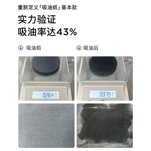 Ruwei (RNW) oil-absorbing paper 100 sheets replacement portable package contains powder puff to absorb oil but not water, unisex