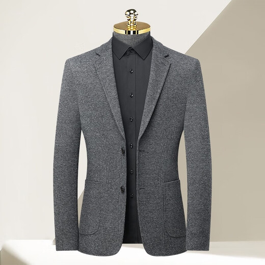 Playboy (PLAYBOY) 2025 Autumn and Winter Thick Men's Wool Suit Young and Middle-aged Men's Business Casual Trend Single Suit Jacket Men 6656 Gray M 170