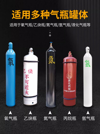 Rice cylinder trolley oxygen bottle trolley acetylene bottle truck propane carbon dioxide bottle trolley nitrogen bottle trolley 40 liter double bottle enlarged large wheel 14 inch solid wheel