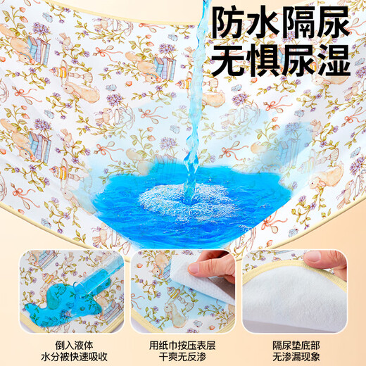 Diaper table diaper pad baby class A pure cotton breathable waterproof washable summer newborn baby care table diaper pad cotton soft and skin-friendly_waterproof and anti-leakage loving cute pet (recommended purchase_2 pieces for change and wash) 40x60cm