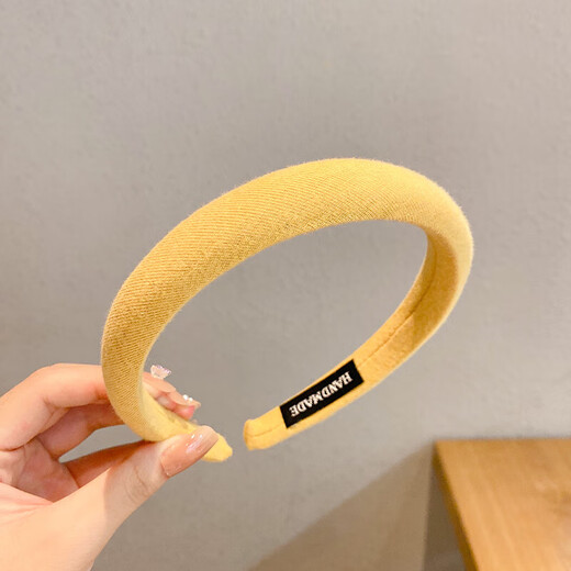 Sponge headband female high skull hairpin internet celebrity 2025 new style pressure hair bundle Korean hair travel face wash headband hair hole 8# yellow C