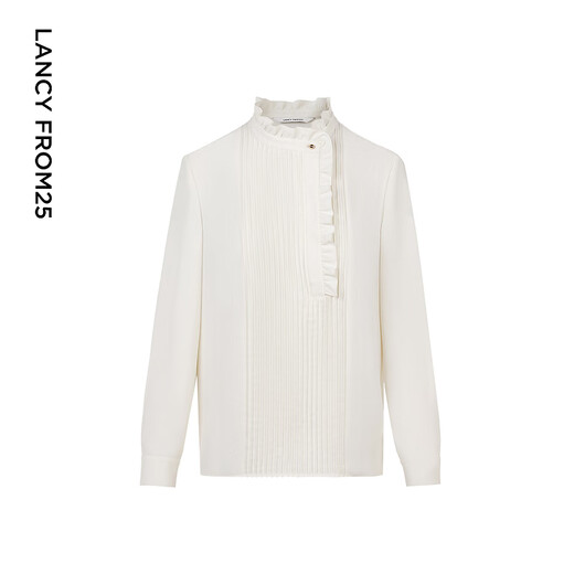 Langzi Elite Wardrobe Basic Wardrobe Palace style earring collar shirt top shirt spring new style off-white M