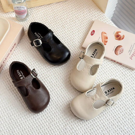 G.duck Korean style baby girl shoes 2025 spring and autumn new style small and medium-sized children's leather shoes girls princess shoes children's single shoes trendy black 21 inner length 13.5m