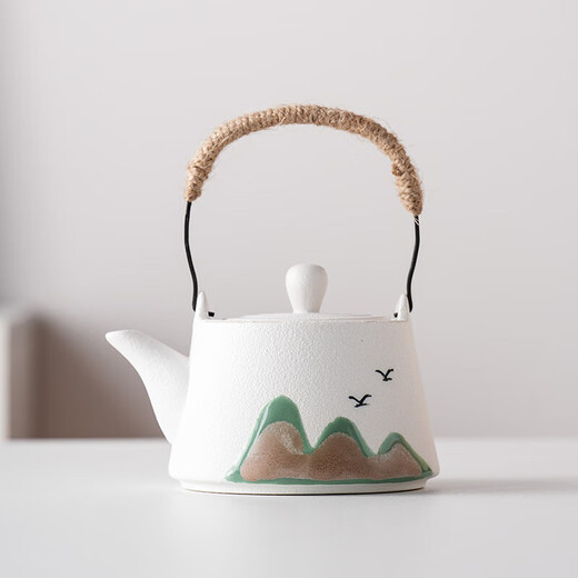 Yuanshan Ceramic Lift Teapot Home Black Pottery Kung Fu Tea Set Office Teapot Large Capacity Single Pot Tea Maker Lubao Hand-painted Yuanshan-Black Lift Teapot 250ml