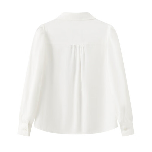 E.I children's clothing girls white shirt autumn medium and large children long-sleeved polo collar bleached 120