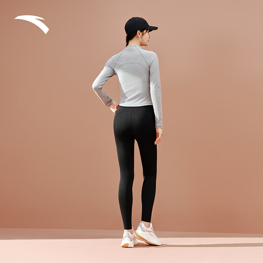 ANTA Thin Velvet丨Shark Yoga Pants Women's New Winter High Waist Hip Lift Slimming Windproof Warm Leggings Trousers